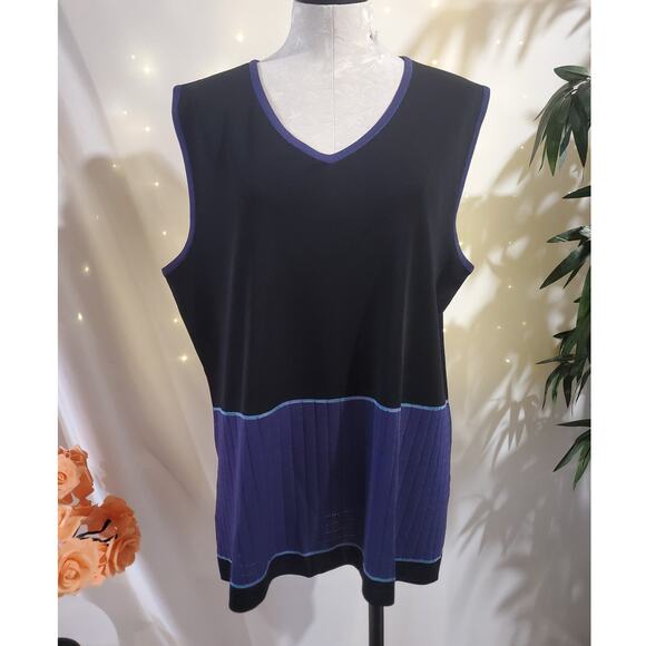 Exclusively Misook Womens Set of 2 Sleeveless Knit Tops Size 2X Career Office - Picture 2 of 13